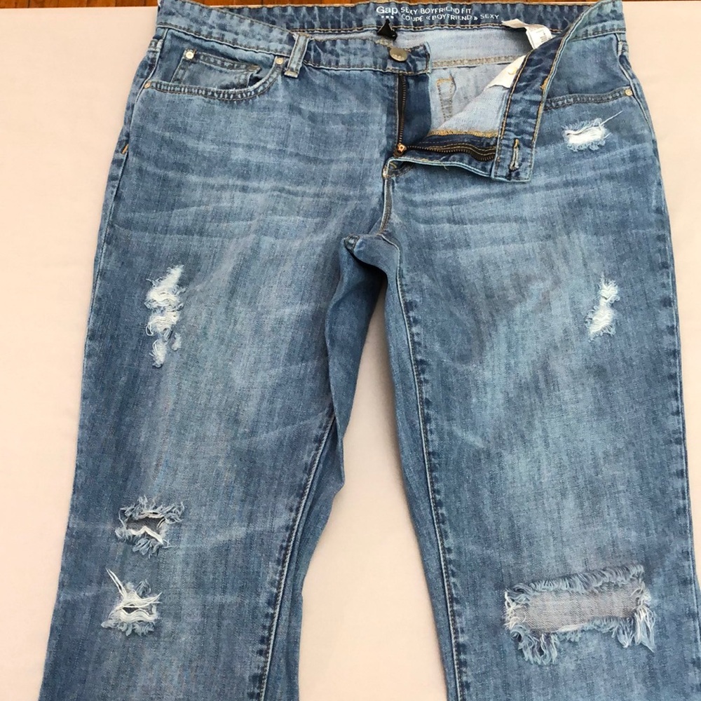 GAP Sz 14 Boyfriend Fit Damaged Jeans - Picture 6 of 10